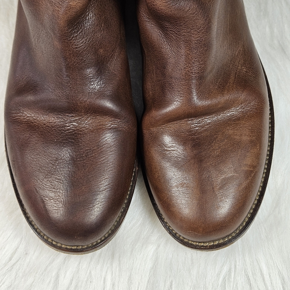 Fatte a mano Cognac Leather Riding Boots Size 38.5 Made In Italy - Picture 5 of 11